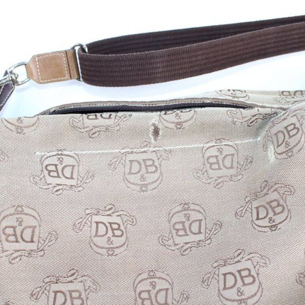 Dooney & Bourke Brown Canvas Logo Crossbody Purse Shoulder Bag Medium - Picture 5 of 6